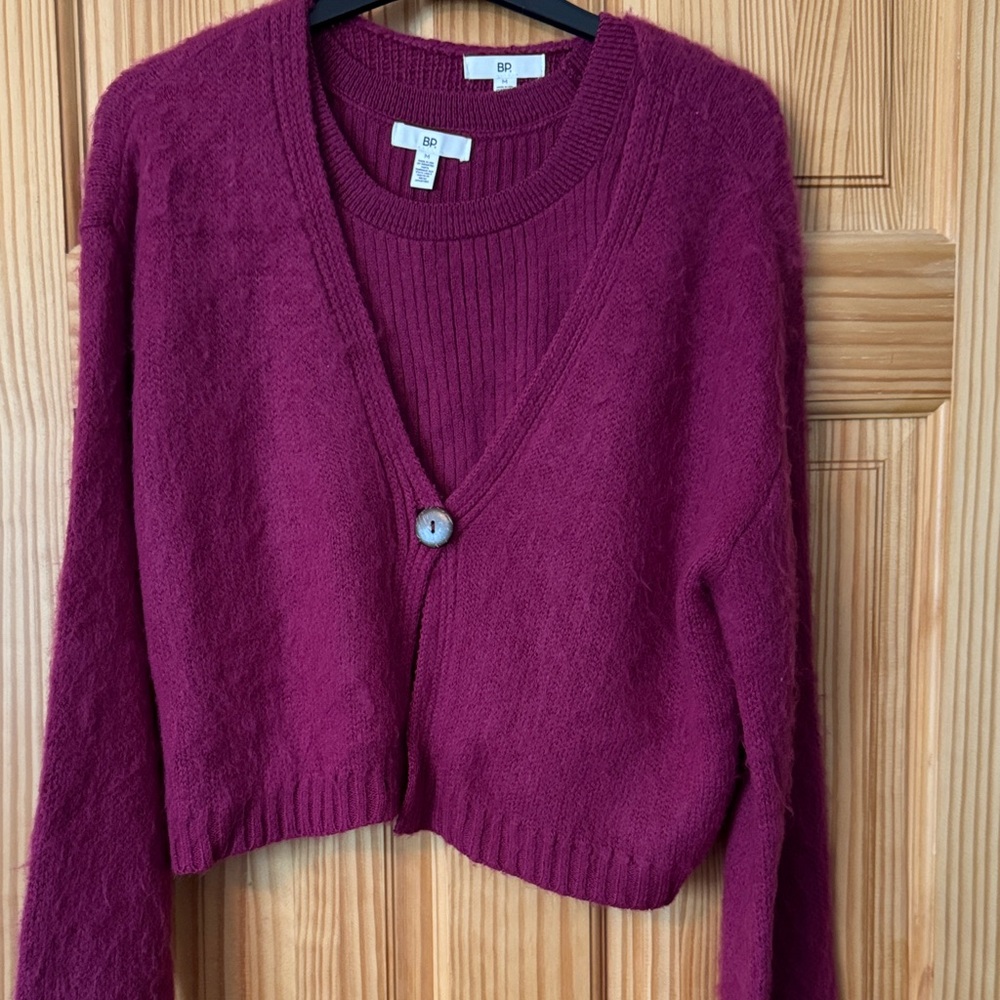 Two pice cropped Women's Purple Cardigan by Brass Plum